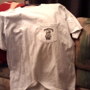 New Union Line UFCW. Pullover shirt Adult Large White With Black,Print On Front.